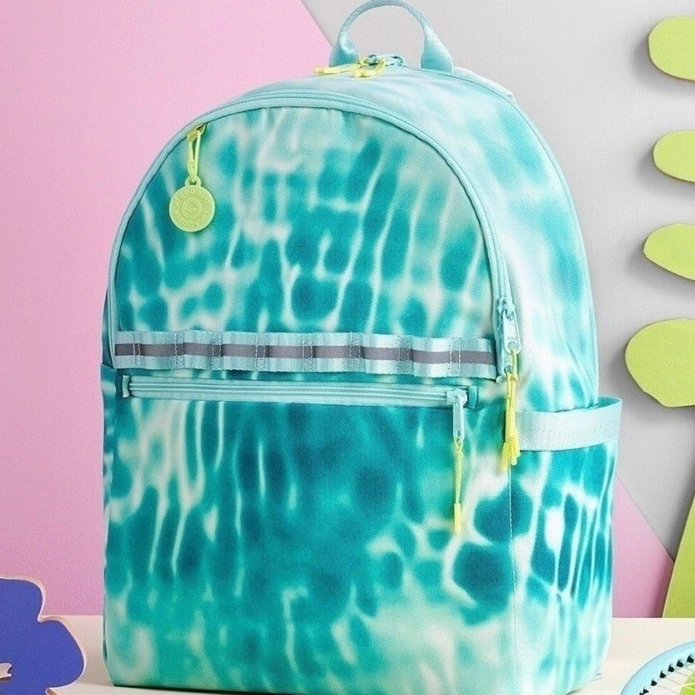 EcoTech Riley Tie Dye Backpack‎ Y2K Soft Girl Travel Laptop Bag NWT Aqua Recycle